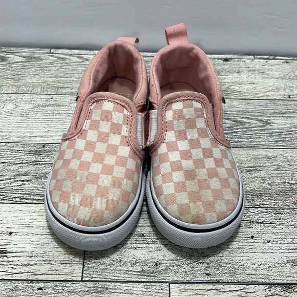 Vans® Asher V Kids' Pink Checkered Shoes slip on - Picture 9 of 16